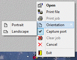 Manage DOS printing by popup menu